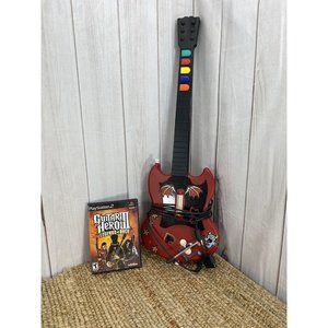 Bundle PlayStation 2 Guitar Hero 3 Legends of Rock With Red Guitar